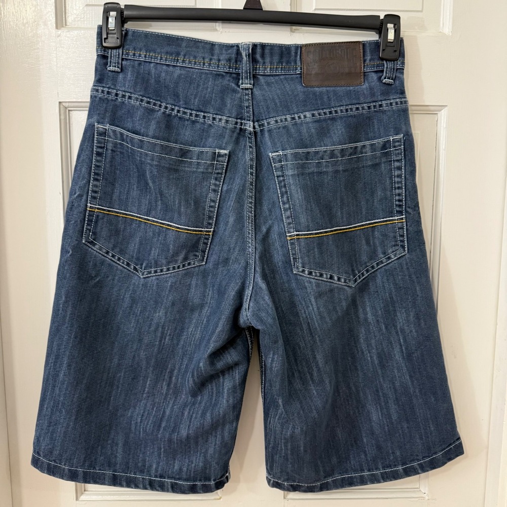 Southpole Denim Shorts Jorts 34 Baggy Y2K Skater Hip Hop Vintage Double Stitch